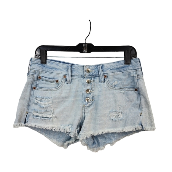 Abercrombie & Fitch Women's Distressed Button Up Jean Shorts - Picture 1 of 6